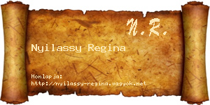 Nyilassy Regina névjegykártya
